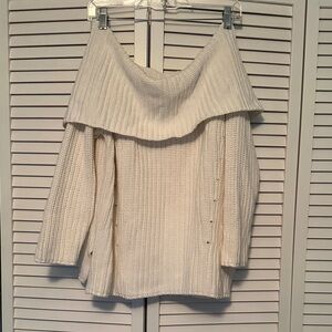 525 America Off-Shoulder Cream 100% cotton Sweater